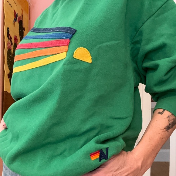 Aviator Nation Daydream relaxed crew sweatshirt in Green unisex M - Picture 9 of 14